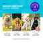 Feeding directions chart for dogs with Evolutions NaturVet logo on a blue background