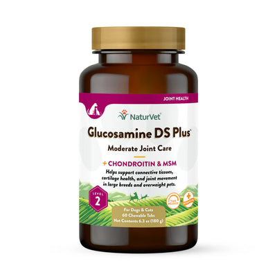 Naturvet Glucosamine DS Plus Level 2 (Time Release) Moderate Care Joint Support Supplement Chewable Tablets For Dogs & Cats