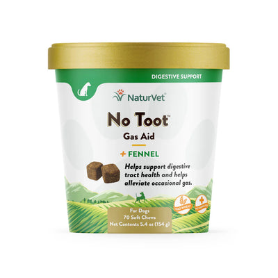 NaturVet No Toot Gas Aid for dogs packaging on a white background