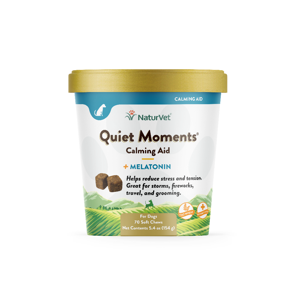 NaturVet Quiet Moments Calming Aid container on a white background