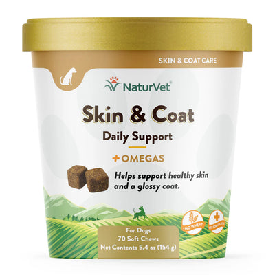 NaturVet Skin & Coat Daily Support for dogs packaging on a white background