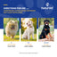 NaturVet soft chew supplement directions for dogs with images of three dogs and corresponding weight ranges.