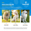 NaturVet tear stain soft chews directions with images of dogs and size recommendations.