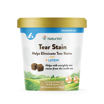 NaturVet Tear Stain supplement packaging on a white background