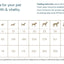 Feeding guidelines table for Quattro dog food, detailing daily intake by dog weight and age for balanced nutrition.