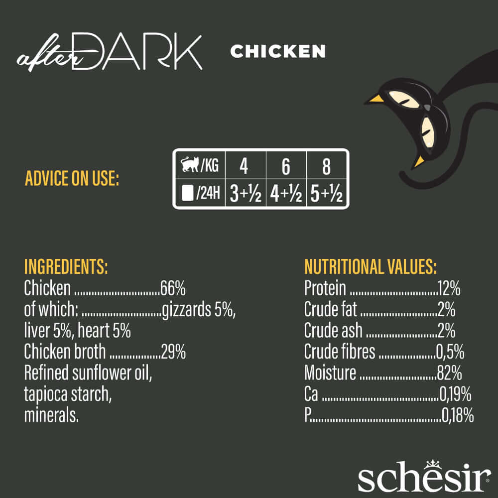 Schesir After Dark Chicken Wholefood Canned Cat Food - Grain-Free Protein Rich Wet Food Singapore