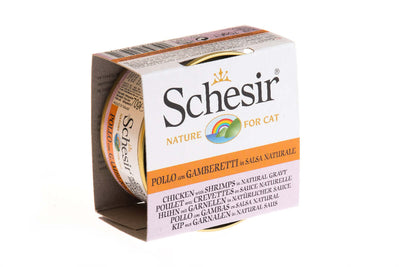 Schesir Chicken and Shrimp in Natural Gravy Canned Cat Food - Wet Food for Cats