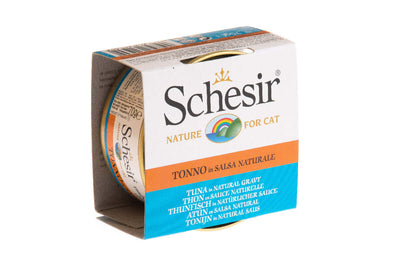 a can of Schesir Tuna in Natural Gravy Wet Cat Food