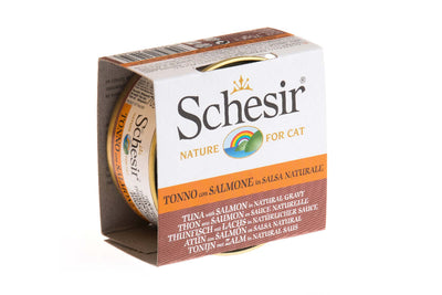 Schesir Tuna and Salmon in Natural Gravy Canned Cat Food - Wet Food for Cats Singapore