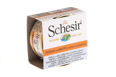 Schesir Tuna and Seabream in Natural Gravy Canned Cat Food - Premium Wet Food for Singapore Cats