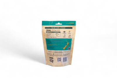 Zeal fish cubes packaging on a white background